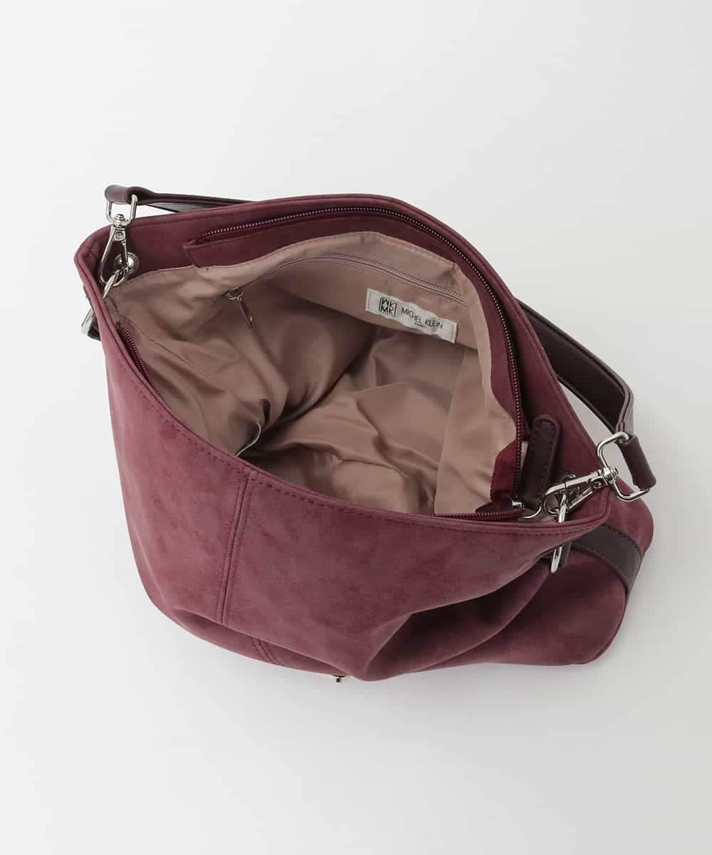 BKCAG09160 MK MICHEL KLEIN BAG(MK ミッシェルクラン バッグ) [2WAY]スエード風メタルタグアクセントショルダーバッグ ブラウン