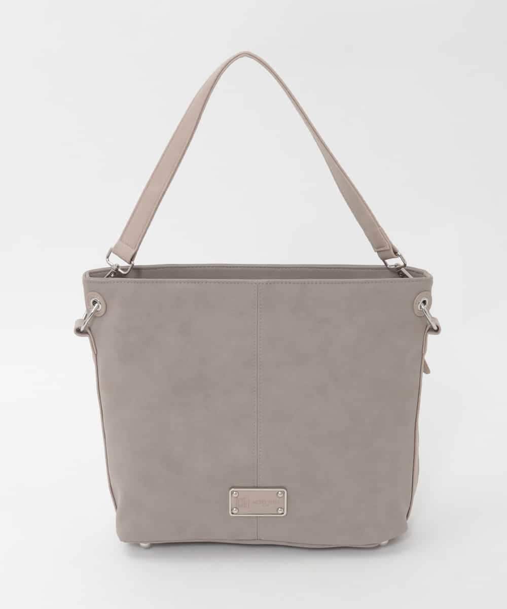 BKCAG09160 MK MICHEL KLEIN BAG(MK ミッシェルクラン バッグ) [2WAY]スエード風メタルタグアクセントショルダーバッグ グレー