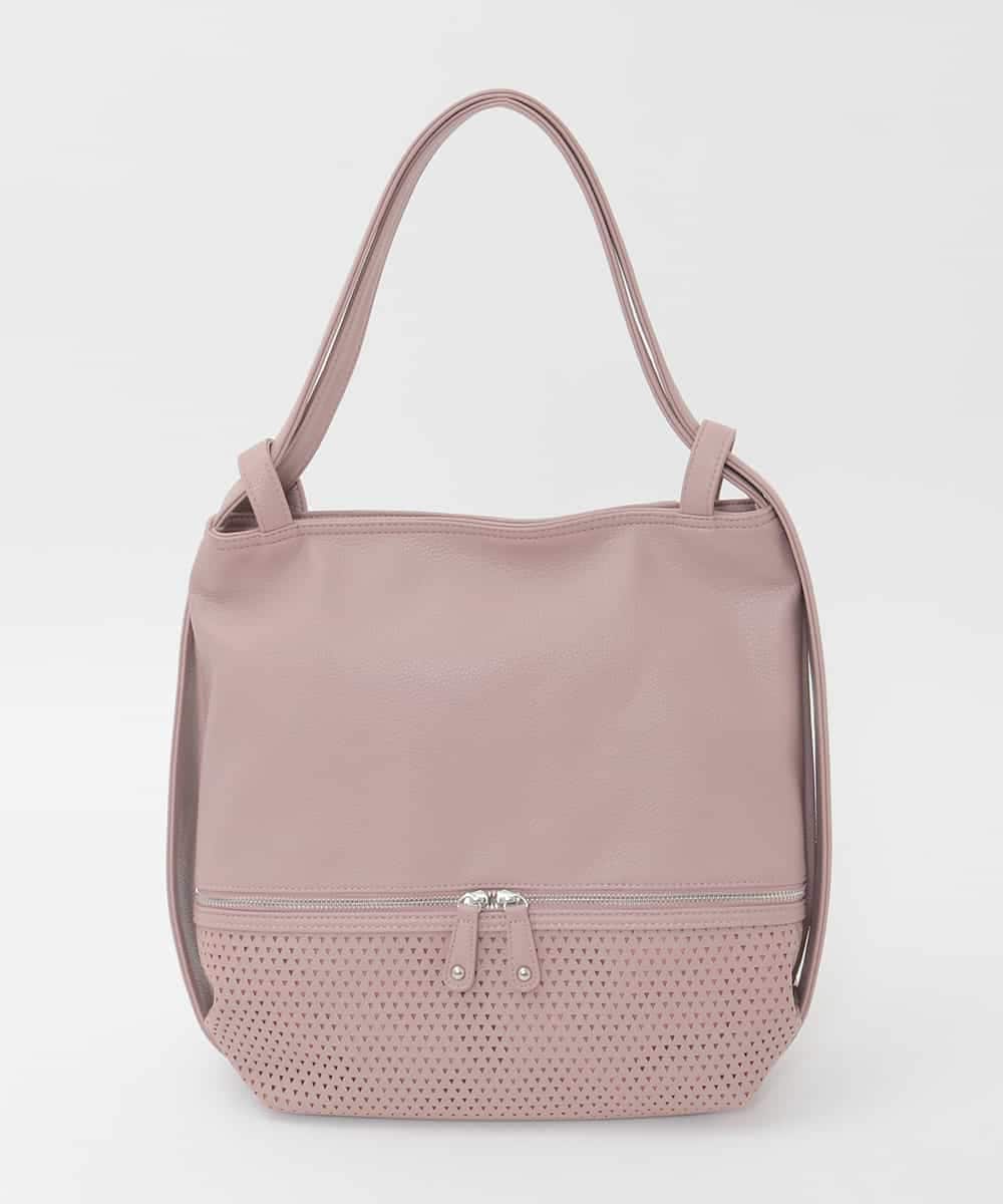 BKCAG26170 MK MICHEL KLEIN BAG(MK ミッシェルクラン バッグ) [2WAY]パンチングデザイン変形トートバッグ ピンク