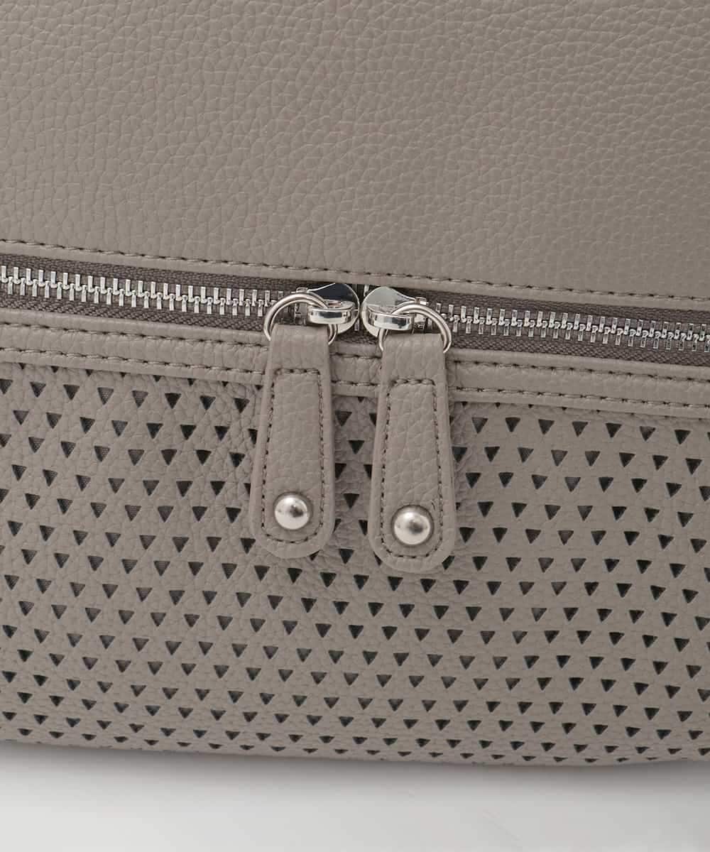 BKCAG28160 MK MICHEL KLEIN BAG(MK ミッシェルクラン バッグ) [2WAY]パンチングデザイン変形コンパクトバッグ ベージュ