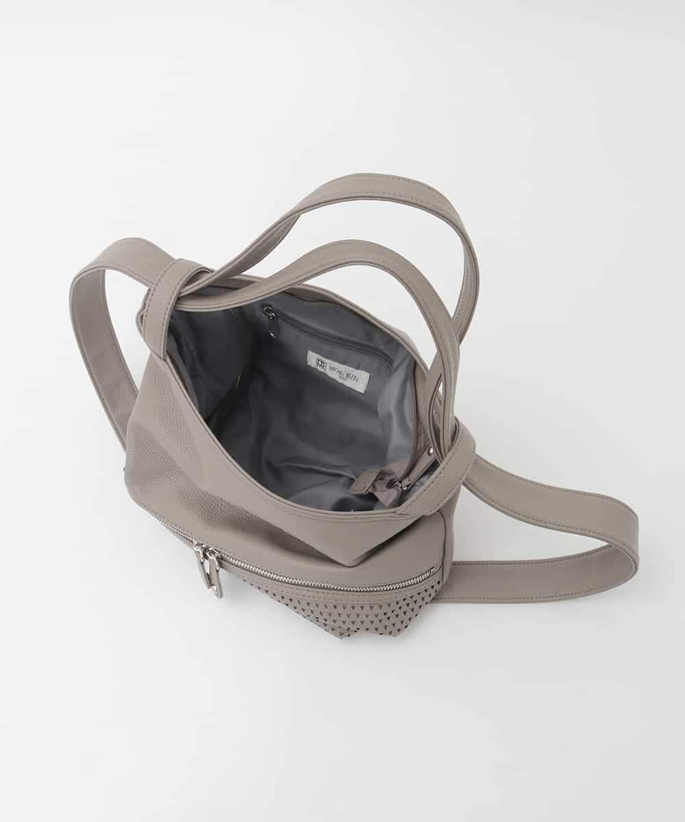 BKCAG28160 MK MICHEL KLEIN BAG(MK ミッシェルクラン バッグ) [2WAY]パンチングデザイン変形コンパクトバッグ ベージュ