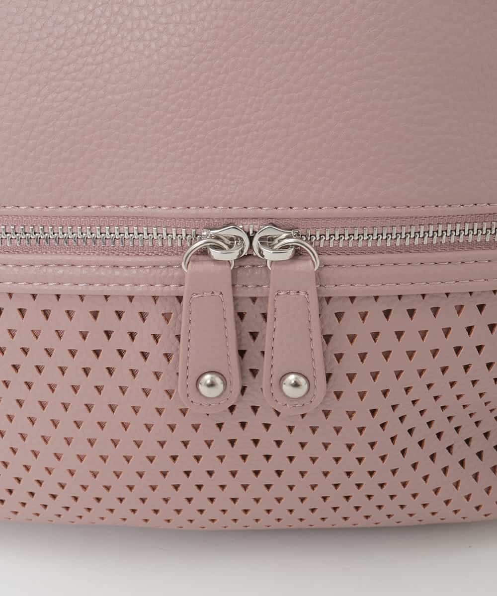 BKCAG28160 MK MICHEL KLEIN BAG(MK ミッシェルクラン バッグ) [2WAY]パンチングデザイン変形コンパクトバッグ ベージュ