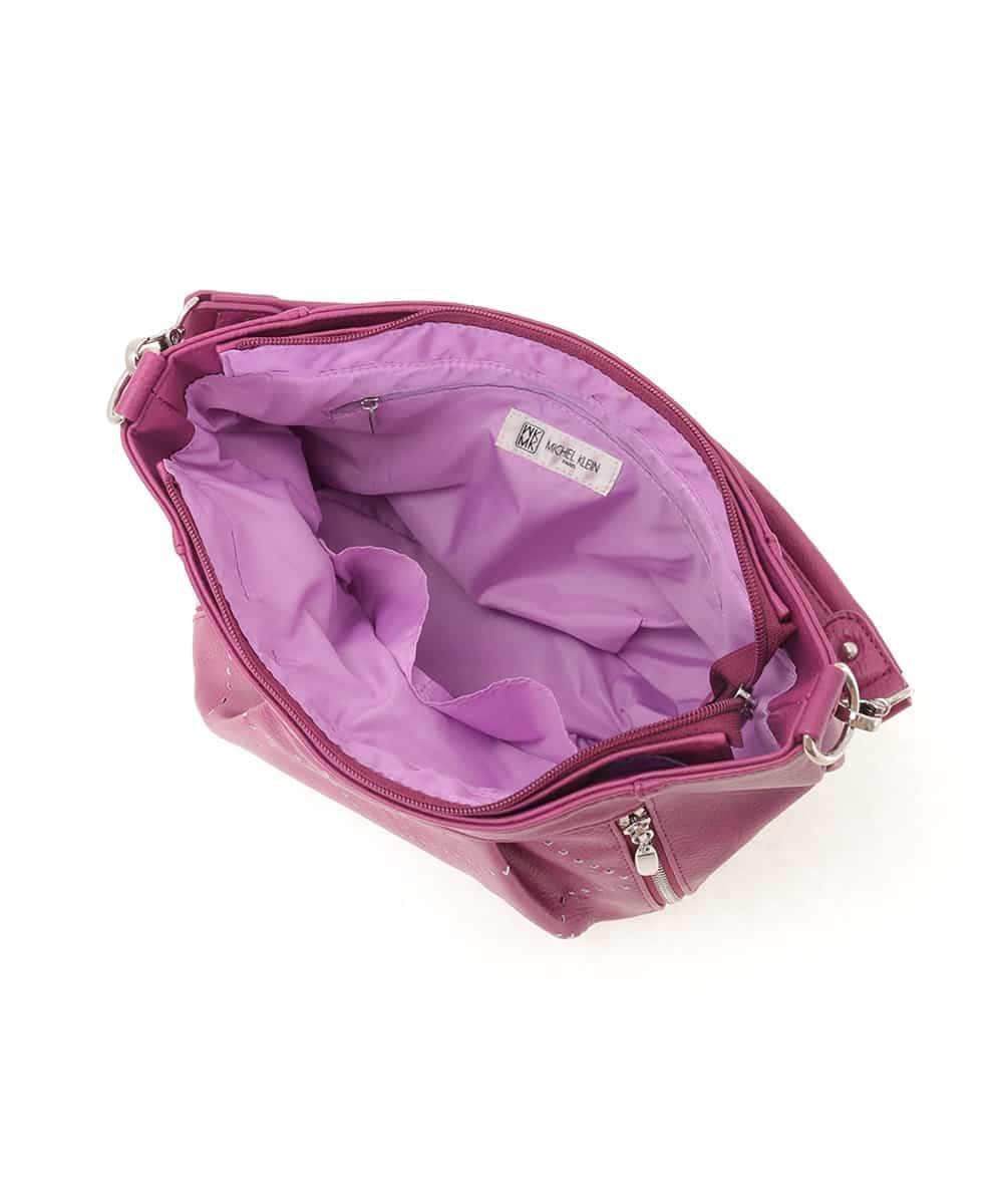 BKCAJ08150 MK MICHEL KLEIN BAG(MK ミッシェルクラン バッグ) 【2WAY】パンチングショルダーバッグ パープル