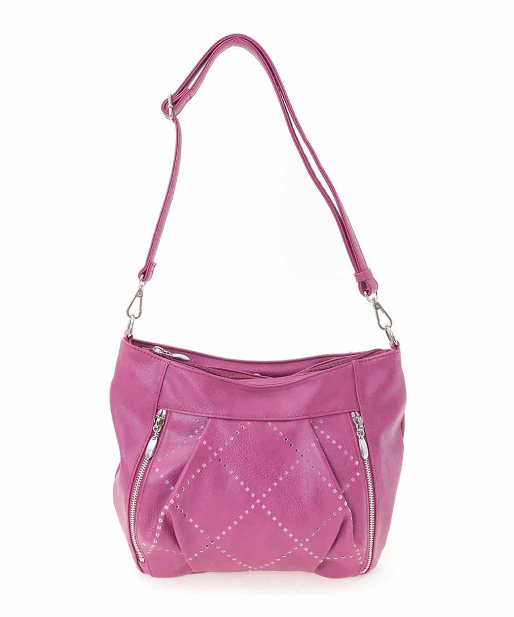 BKCAJ08150 MK MICHEL KLEIN BAG(MK ミッシェルクラン バッグ) 【2WAY】パンチングショルダーバッグ パープル