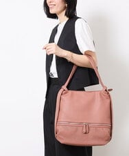 BKCAV26160 MK MICHEL KLEIN BAG(MK ミッシェルクラン バッグ) [2WAY・A4サイズ対応]パンチングデザインスライドショルダーバッグ ピンク