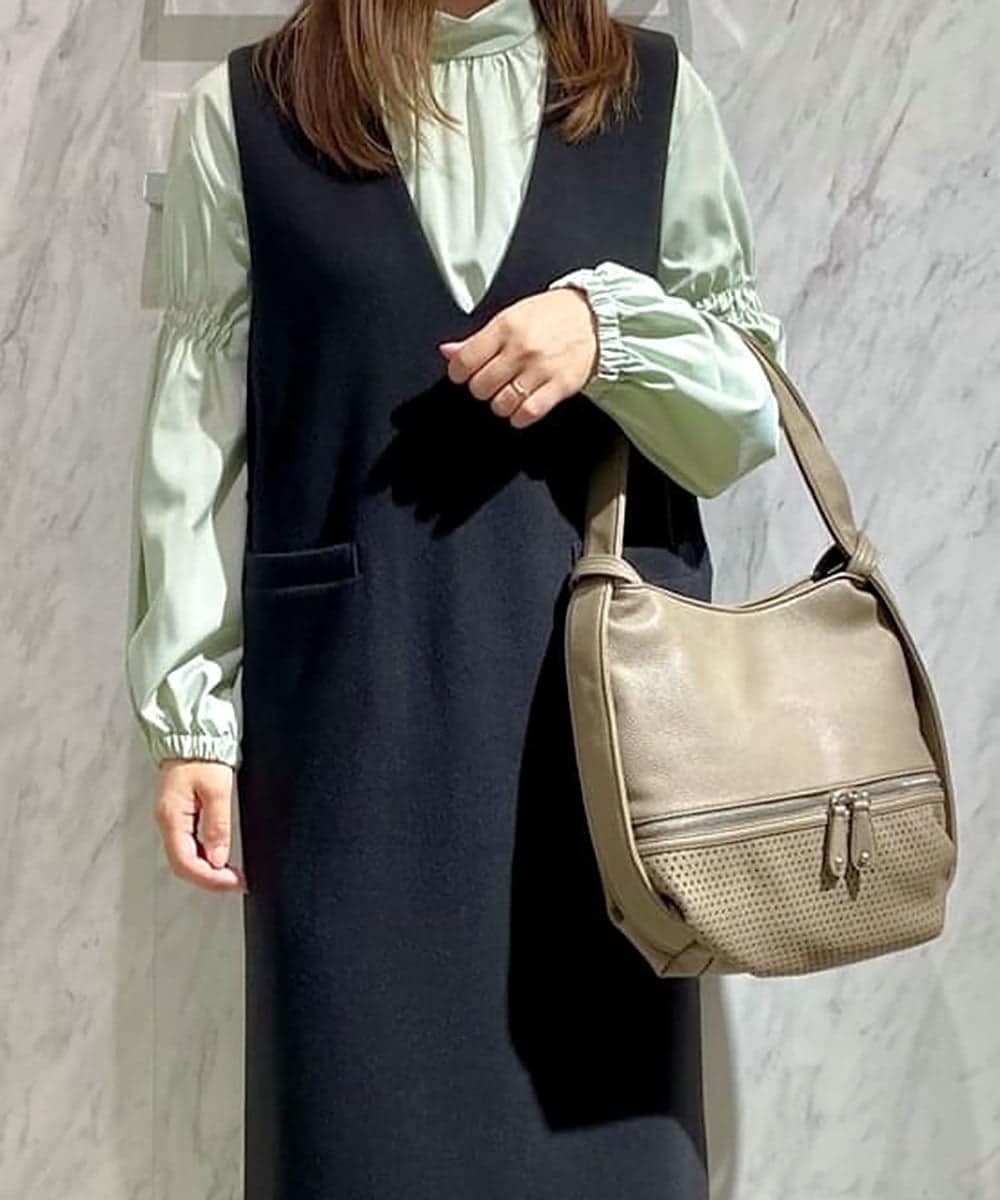 BKCAV28150 MK MICHEL KLEIN BAG(MK ミッシェルクラン バッグ) [2WAY]パンチングデザイン変形ミニトートバッグ ピンク