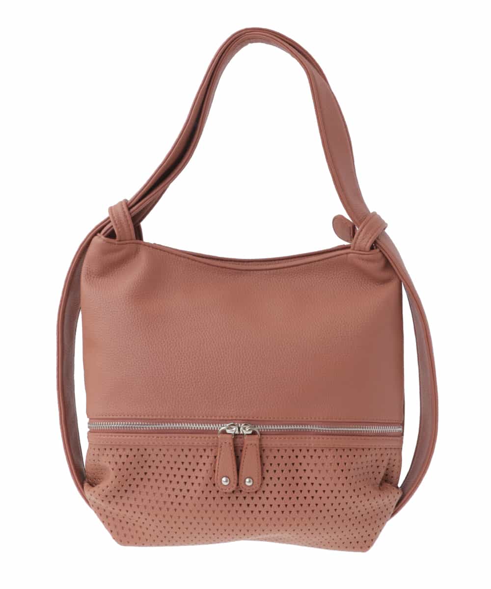 BKCAV28150 MK MICHEL KLEIN BAG(MK ミッシェルクラン バッグ) [2WAY]パンチングデザイン変形ミニトートバッグ ピンク