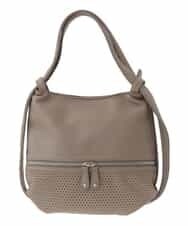 BKCAV28150 MK MICHEL KLEIN BAG(MK ミッシェルクラン バッグ) [2WAY]パンチングデザイン変形ミニトートバッグ ベージュ