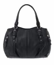 BKCGA04140 MK MICHEL KLEIN BAG(MK ミッシェルクラン バッグ) [2WAY]ベルトデザインラウンドトートバッグ ブラック
