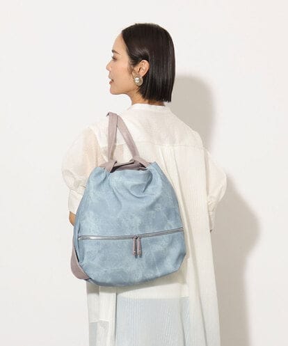 BKCGA05165 MK MICHEL KLEIN BAG [2WAY/A4サイズ対応]シルバーラメアクセント変形トートバッグ