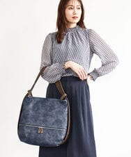 BKCGA05165 MK MICHEL KLEIN BAG(MK ミッシェルクラン バッグ) [2WAY/A4サイズ対応]シルバーラメアクセント変形トートバッグ ブルー