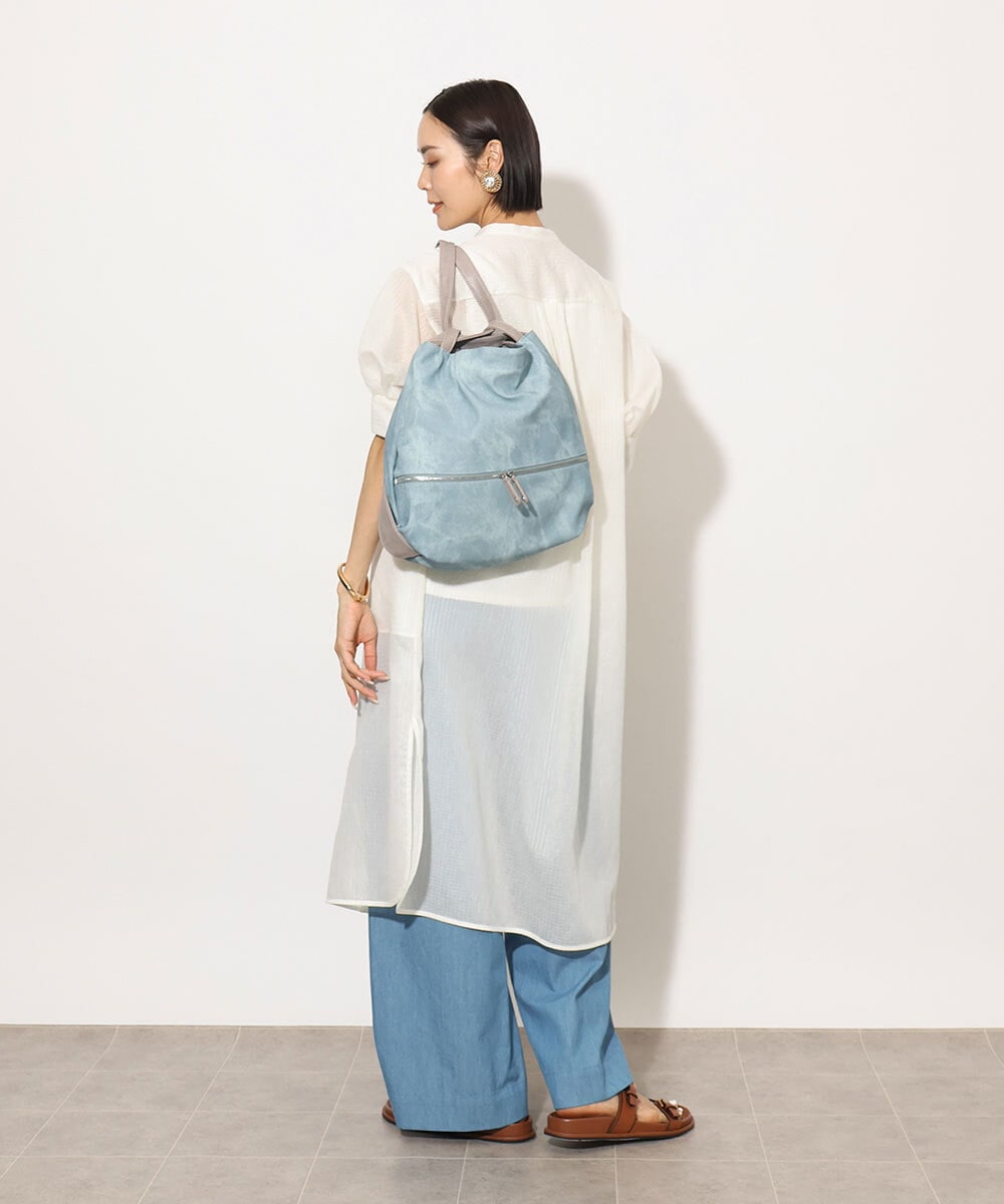 BKCGA05165 MK MICHEL KLEIN BAG(MK ミッシェルクラン バッグ) [2WAY/A4サイズ対応]シルバーラメアクセント変形トートバッグ ブルー