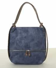 BKCGA05165 MK MICHEL KLEIN BAG(MK ミッシェルクラン バッグ) [2WAY/A4サイズ対応]シルバーラメアクセント変形トートバッグ ブルー