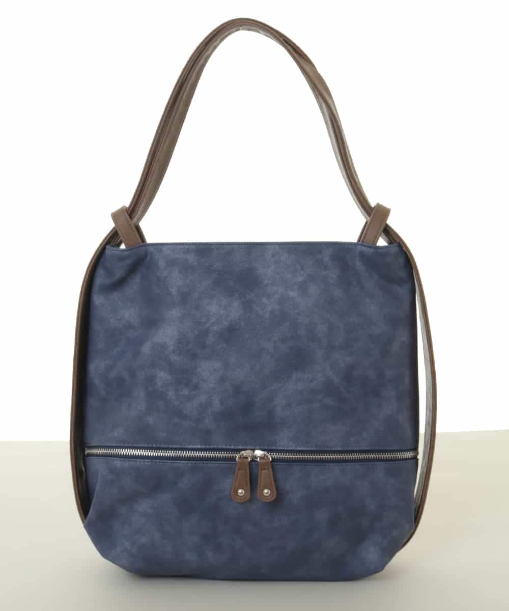 BKCGA05165 MK MICHEL KLEIN BAG(MK ミッシェルクラン バッグ) [2WAY/A4サイズ対応]シルバーラメアクセント変形トートバッグ ブルー