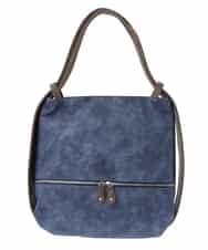 BKCGA05165 MK MICHEL KLEIN BAG(MK ミッシェルクラン バッグ) [2WAY/A4サイズ対応]シルバーラメアクセント変形トートバッグ ブルー