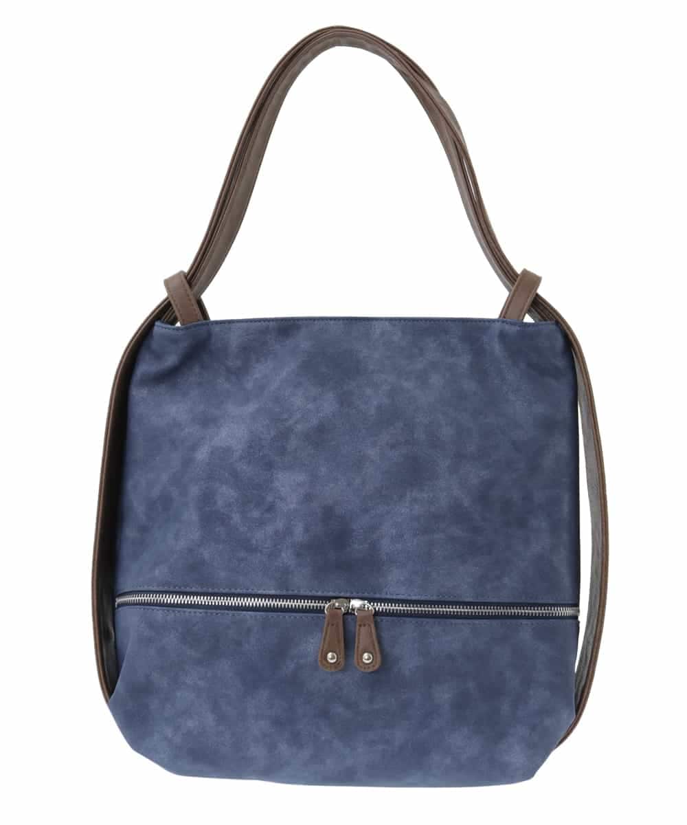 BKCGA05165 MK MICHEL KLEIN BAG(MK ミッシェルクラン バッグ) [2WAY/A4サイズ対応]シルバーラメアクセント変形トートバッグ ブルー