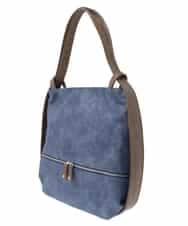 BKCGA05165 MK MICHEL KLEIN BAG(MK ミッシェルクラン バッグ) [2WAY/A4サイズ対応]シルバーラメアクセント変形トートバッグ ブルー