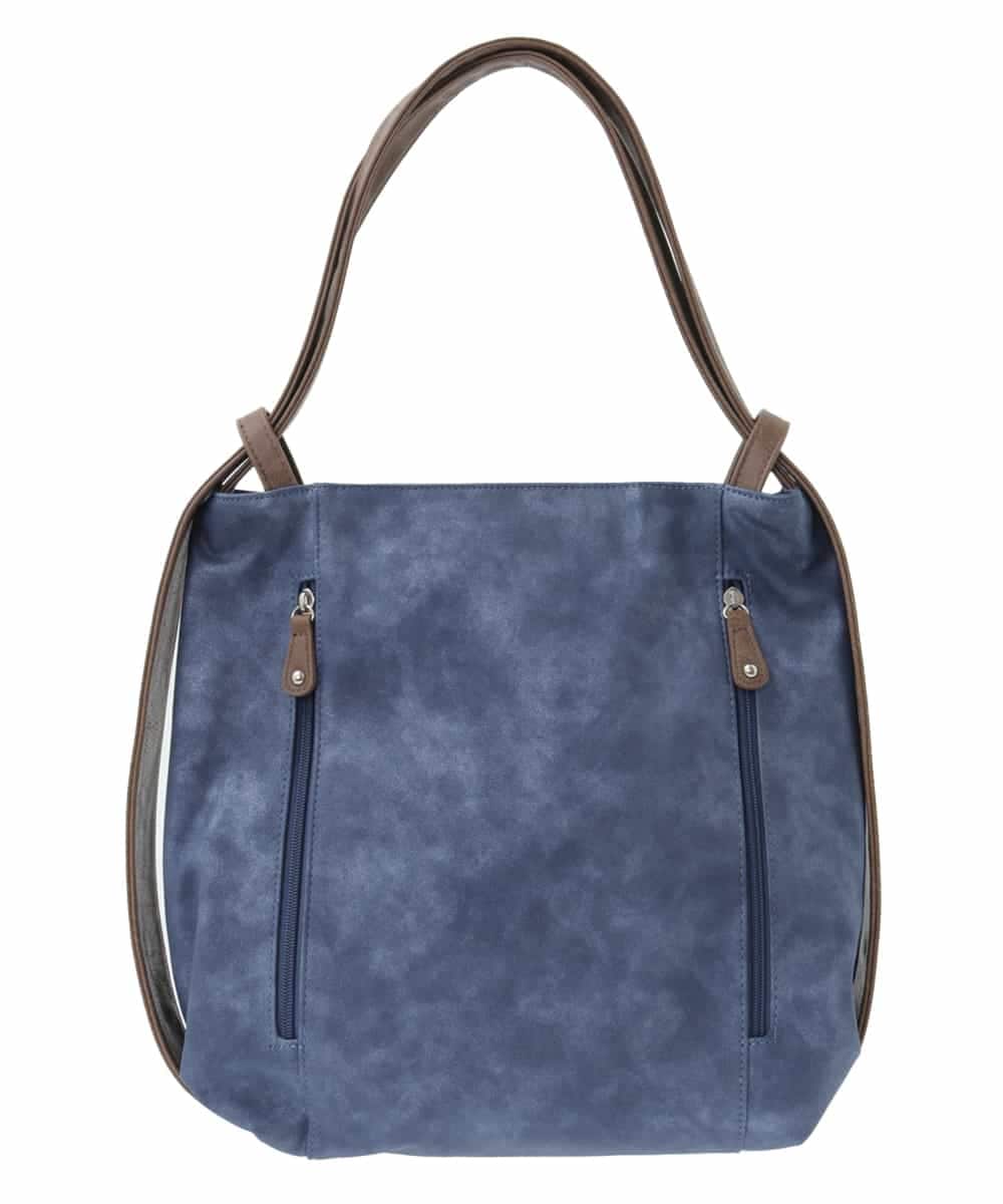BKCGA05165 MK MICHEL KLEIN BAG(MK ミッシェルクラン バッグ) [2WAY/A4サイズ対応]シルバーラメアクセント変形トートバッグ ブルー