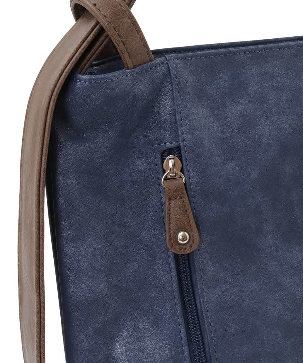 BKCGA05165 MK MICHEL KLEIN BAG(MK ミッシェルクラン バッグ) [2WAY/A4サイズ対応]シルバーラメアクセント変形トートバッグ ブルー