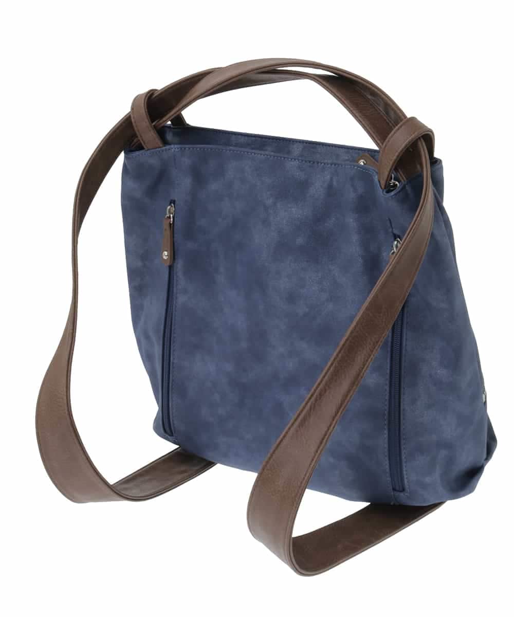 BKCGA05165 MK MICHEL KLEIN BAG(MK ミッシェルクラン バッグ) [2WAY/A4サイズ対応]シルバーラメアクセント変形トートバッグ ブルー