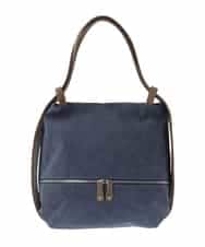 BKCGA05165 MK MICHEL KLEIN BAG(MK ミッシェルクラン バッグ) [2WAY/A4サイズ対応]シルバーラメアクセント変形トートバッグ ネイビー