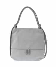 BKCGA05165 MK MICHEL KLEIN BAG(MK ミッシェルクラン バッグ) [2WAY/A4サイズ対応]シルバーラメアクセント変形トートバッグ ライトグレー