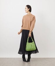 BKCGA07160 MK MICHEL KLEIN BAG(MK ミッシェルクラン バッグ) [2WAY]合成皮革タックデザインバッグ イエロー