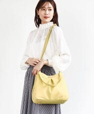 BKCGA07160 MK MICHEL KLEIN BAG(MK ミッシェルクラン バッグ) [2WAY]合成皮革タックデザインバッグ イエロー