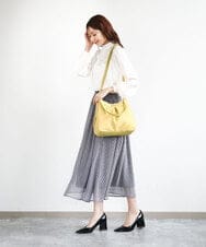 BKCGA07160 MK MICHEL KLEIN BAG(MK ミッシェルクラン バッグ) [2WAY]合成皮革タックデザインバッグ イエロー