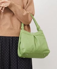 BKCGA07160 MK MICHEL KLEIN BAG(MK ミッシェルクラン バッグ) [2WAY]合成皮革タックデザインバッグ グリーン
