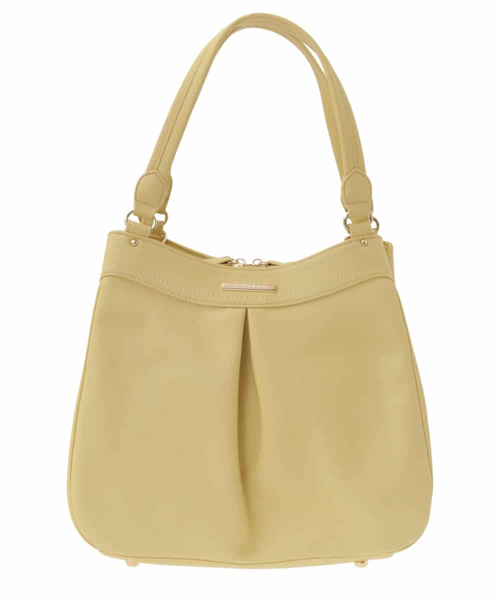 BKCGA07160 MK MICHEL KLEIN BAG(MK ミッシェルクラン バッグ) [2WAY]合成皮革タックデザインバッグ イエロー
