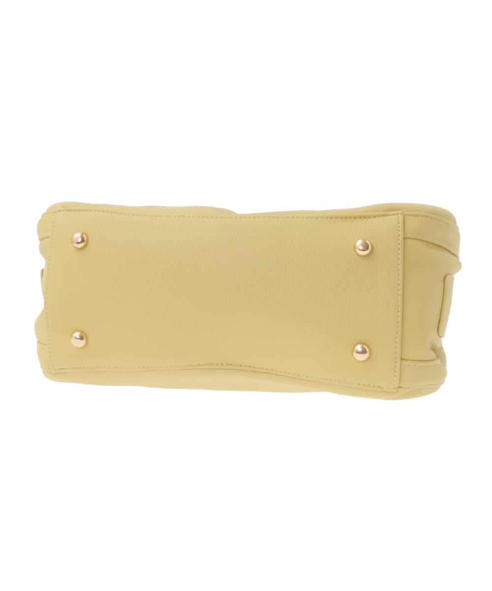 BKCGA07160 MK MICHEL KLEIN BAG(MK ミッシェルクラン バッグ) [2WAY]合成皮革タックデザインバッグ イエロー