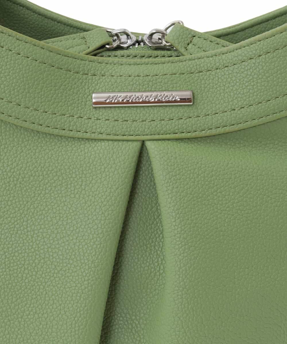 BKCGA07160 MK MICHEL KLEIN BAG(MK ミッシェルクラン バッグ) [2WAY]合成皮革タックデザインバッグ イエロー