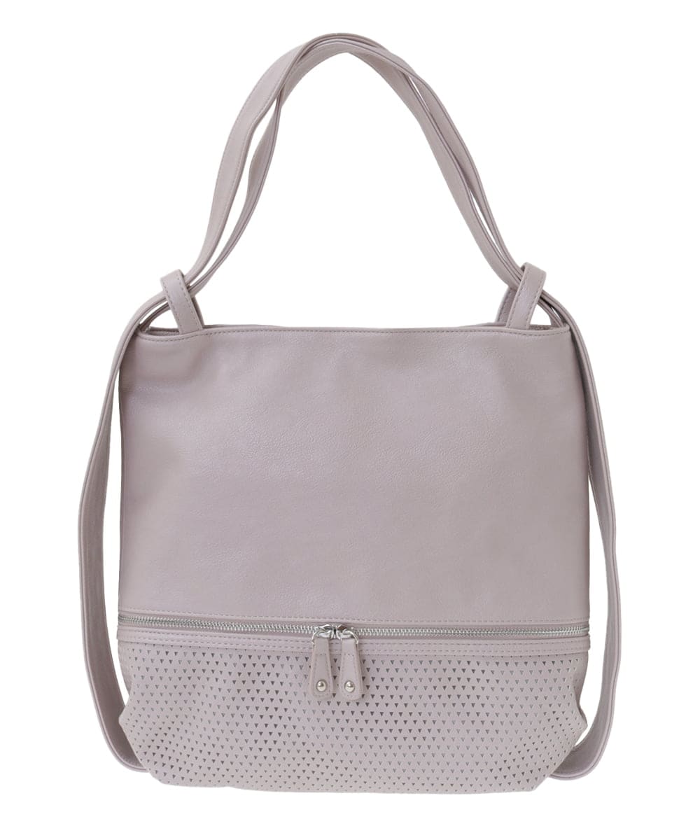 BKCGA26165 MK MICHEL KLEIN BAG(MK ミッシェルクラン バッグ) [2WAY/A4サイズ対応]パンチングデザイン変形トートバッグ マスタード