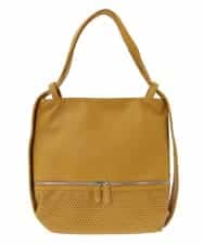 BKCGA26165 MK MICHEL KLEIN BAG(MK ミッシェルクラン バッグ) [2WAY/A4サイズ対応]パンチングデザイン変形トートバッグ マスタード
