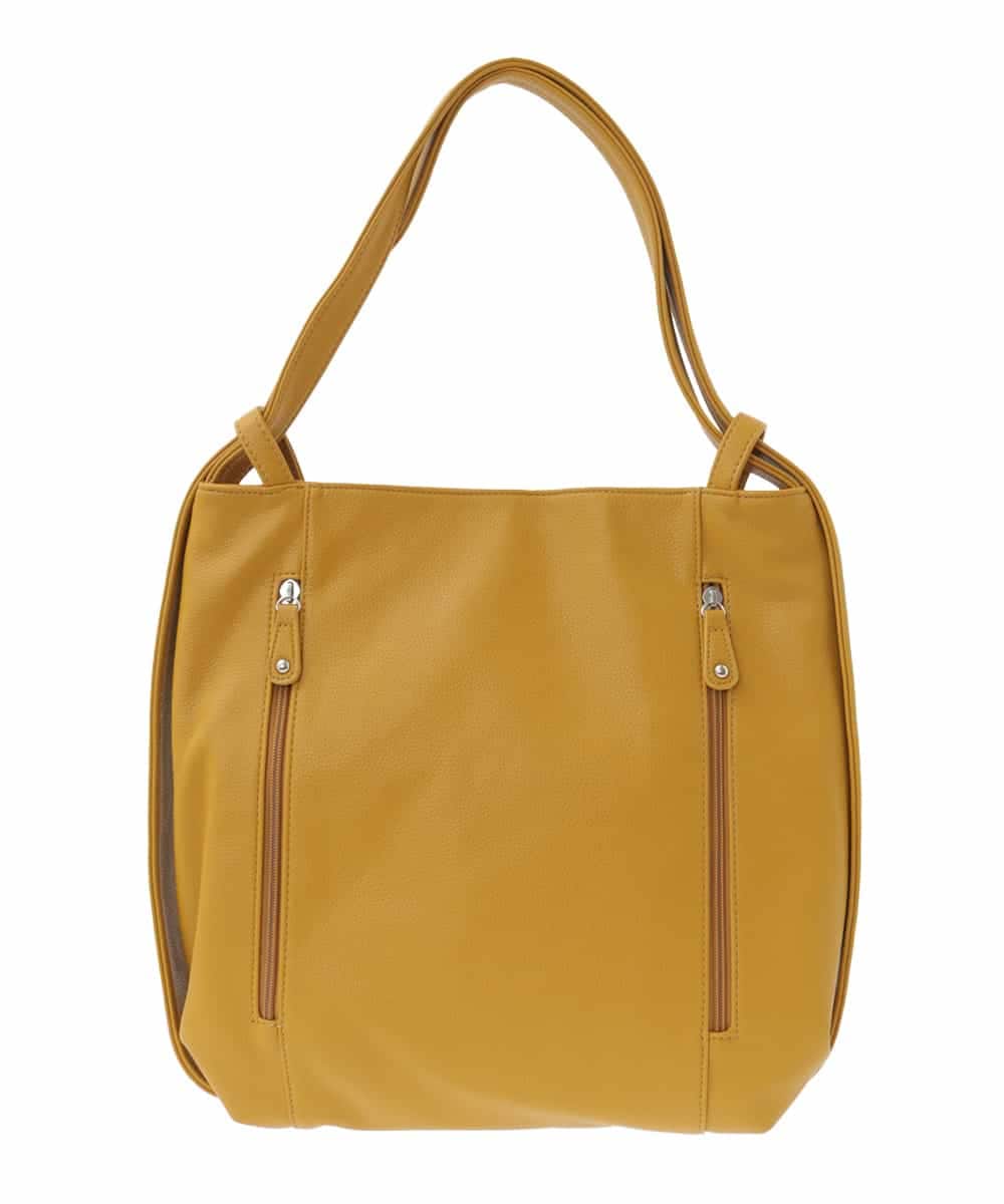 BKCGA26165 MK MICHEL KLEIN BAG(MK ミッシェルクラン バッグ) [2WAY/A4サイズ対応]パンチングデザイン変形トートバッグ マスタード