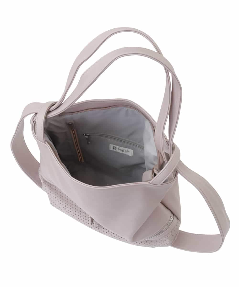 BKCGA26165 MK MICHEL KLEIN BAG(MK ミッシェルクラン バッグ) [2WAY/A4サイズ対応]パンチングデザイン変形トートバッグ マスタード