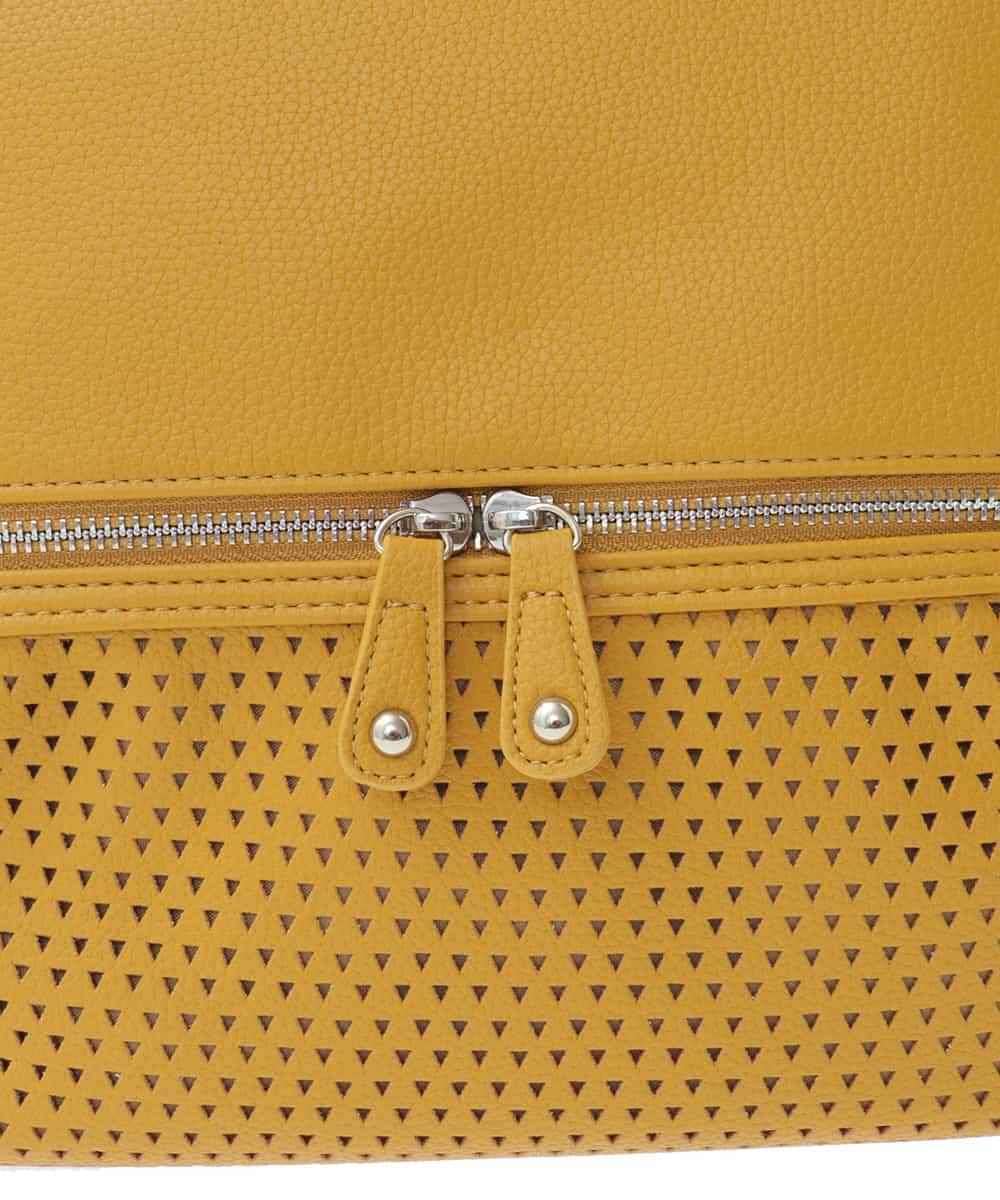 BKCGA28155 MK MICHEL KLEIN BAG(MK ミッシェルクラン バッグ) [2WAY]パンチングデザイン変形ミニトートバッグ マスタード