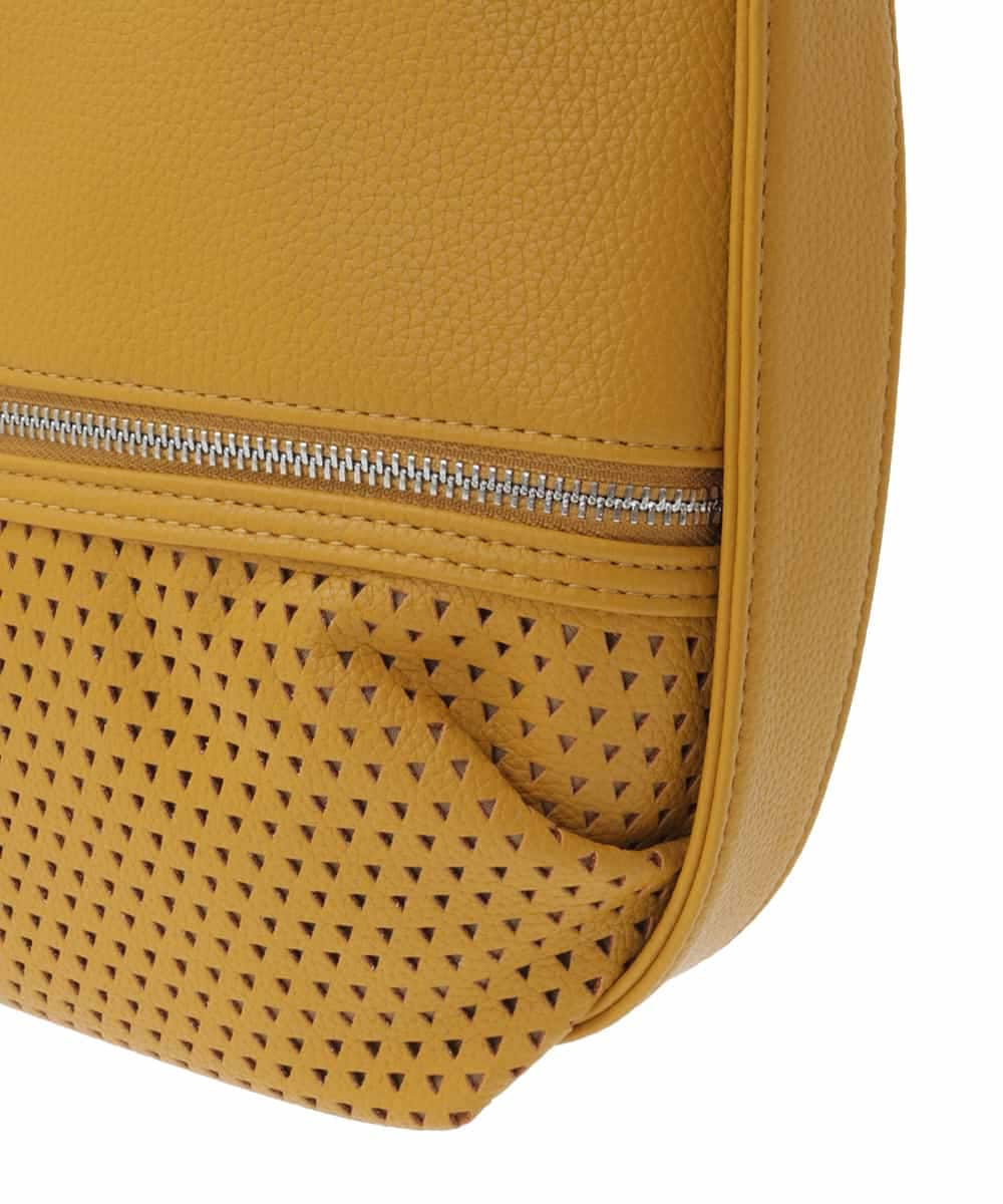 BKCGA28155 MK MICHEL KLEIN BAG(MK ミッシェルクラン バッグ) [2WAY]パンチングデザイン変形ミニトートバッグ マスタード