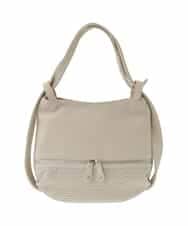 BKCGA28155 MK MICHEL KLEIN BAG(MK ミッシェルクラン バッグ) [2WAY]パンチングデザイン変形ミニトートバッグ アイボリー