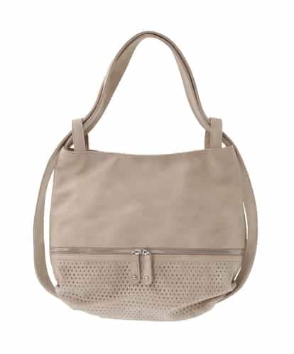 MK MICHEL KLEIN BAG(MK ミッシェルクラン バッグ) [2WAY]パンチングデザイン変形ミニトートバッグ ベージュ フリーサイズ