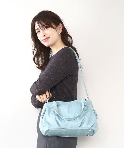 BKCGD04140 MK MICHEL KLEIN BAG [2WAY]ベルトデザインラウンドトートバッグ