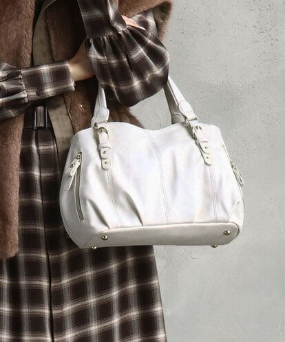 BKCGD04140 MK MICHEL KLEIN BAG [2WAY]ベルトデザインラウンドトートバッグ