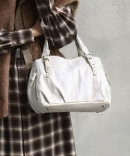 BKCGD04140 MK MICHEL KLEIN BAG(MK ミッシェルクラン バッグ) [2WAY]ベルトデザインラウンドトートバッグ アイボリー