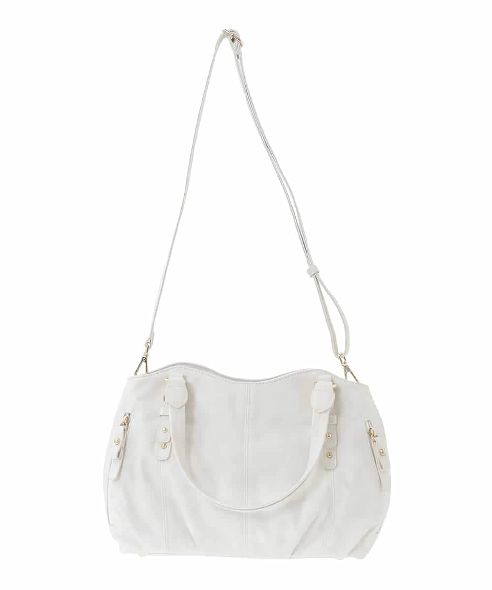 BKCGD04140 MK MICHEL KLEIN BAG(MK ミッシェルクラン バッグ) [2WAY]ベルトデザインラウンドトートバッグ アイボリー