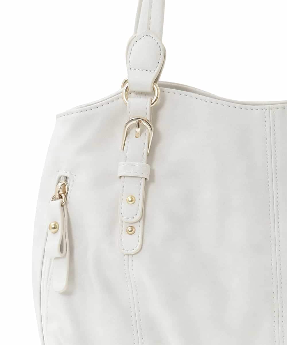 BKCGD04140 MK MICHEL KLEIN BAG(MK ミッシェルクラン バッグ) [2WAY]ベルトデザインラウンドトートバッグ アイボリー