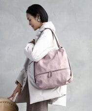 BKCGD05165 MK MICHEL KLEIN BAG(MK ミッシェルクラン バッグ) [2WAY/A4収納可]デニム風デザイン変形トートバッグ ピンク