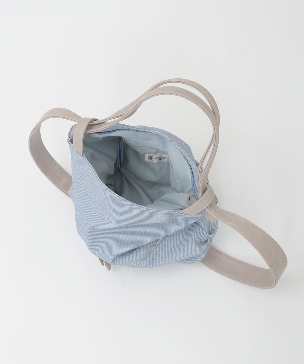 BKCGD05165 MK MICHEL KLEIN BAG(MK ミッシェルクラン バッグ) [2WAY/A4収納可]布帛風デザイン変形トートバッグ ネイビー