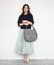 BKCGD05165 MK MICHEL KLEIN BAG(MK ミッシェルクラン バッグ) [2WAY/A4収納可]布帛風デザイン変形トートバッグ ネイビー