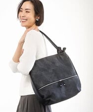 BKCGD05165 MK MICHEL KLEIN BAG(MK ミッシェルクラン バッグ) [2WAY/A4収納可]デニム風デザイン変形トートバッグ ブラック